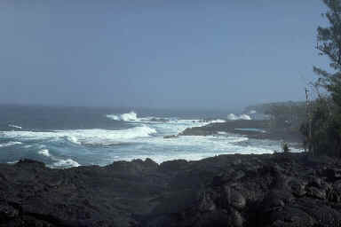 Côte volcanique au sud de l'ile