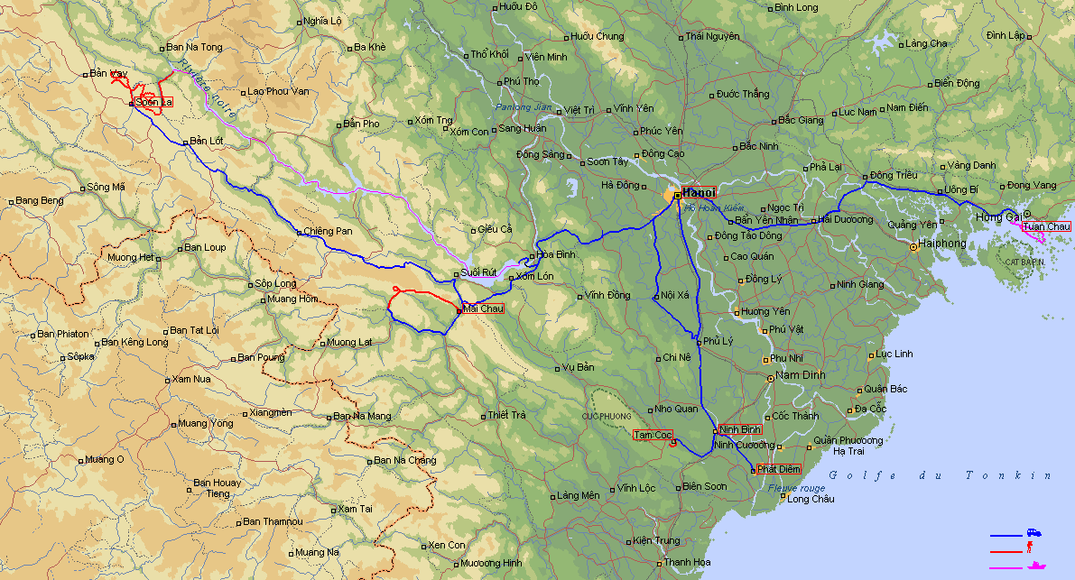 Carte détaillée de l'itinéraire
